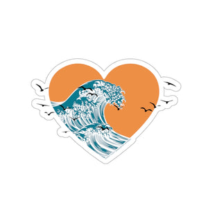 I Heart Waves Sticker