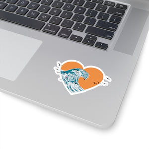 I Heart Waves Sticker