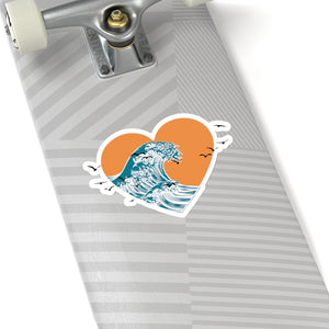 I Heart Waves Sticker