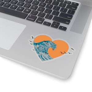 I Heart Waves Sticker